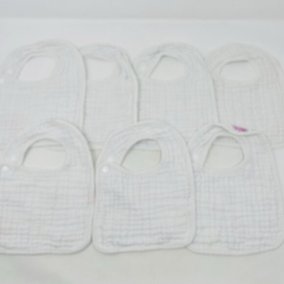 Zainpe Baby Girls 7 Piece Snap Muslin Cotton Absorbent & Soft Feeding Bibs 076 - Picture 5 of 6